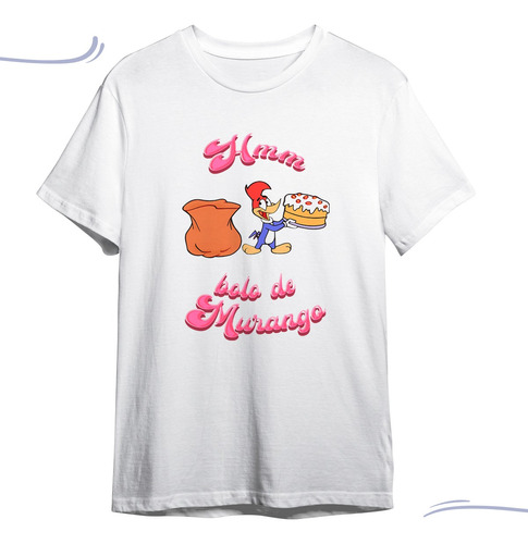 Camiseta Basica Meme Pica Pau Bolo De Morango Desenho